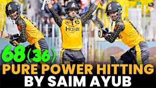 Pure Power Hitting By Saim Ayub | Peshawar Zalmi vs Lahore Qalandars | Match 23 | HBL PSL 8 | MI2A
