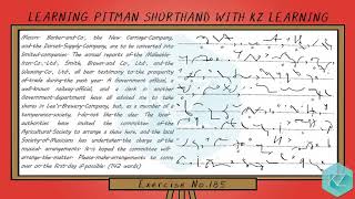 Exercise No.185 @ 100 WPM - Pitman Shorthand Dictation - KZ Learning