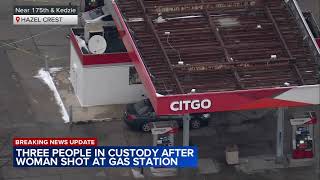 Female victim shot at gas station in Hazel Crest; 3 suspects in custody, police say