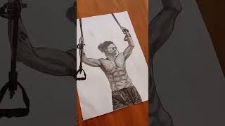 How to draw Shahrukh Khan Pathan look drawing #shorts #Dunki #pathantrailer