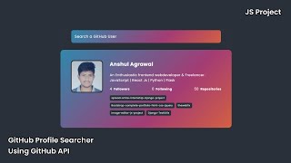 GitHub Profile Search By Username JavaScript project | Step by Step | The Webfix