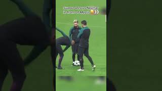 Suarez annoys Neymar infront of Messi😂🤣#football #soccershorts #messi #neymar #suarez (5)