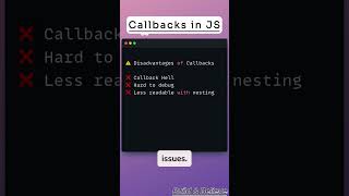 Callbacks in JavaScript – Advantages & Disadvantages Explained! 🔁 | #shorts #jsbasics #javascript
