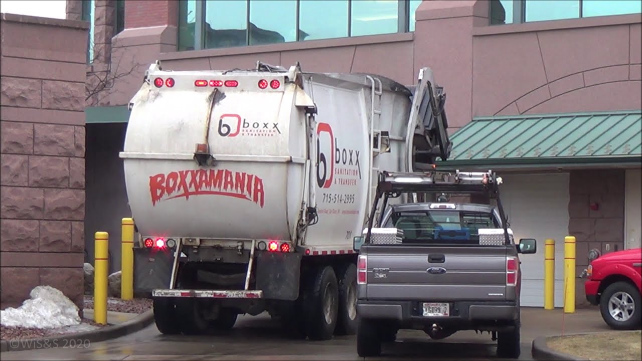 Boxx Sanitation Garbage Trucks On Commercial Trash & Recycling - YouTube