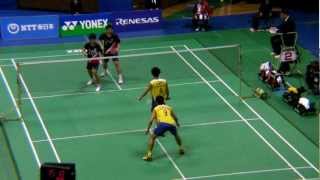 Badminton 全日本総合 準決勝 平田、橋本 vs 佐伯、垰畑 2012.12.8