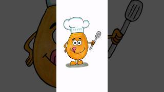 Cute and easy drawings for kids #potato #chef #simple #diy #art #howtodraw #creative #ideas #funny