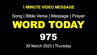 Word Today-975 | Bro RSV | One-Minute Video Message (Malayalam) | 30 March 2023