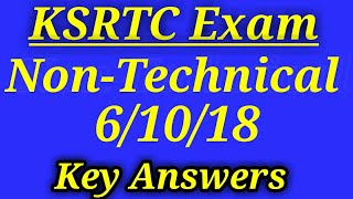 KSRTC NON TECHNICAL QUESTION PAPER WITH KEY ANSWERS(6/10/2018)||SBK KANNADA