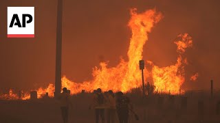 Hughes Fire burns in the mountains north of Los Angeles