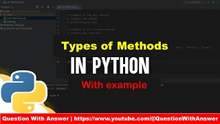 Types of methods in python | static method in python | class method in python #python #interview