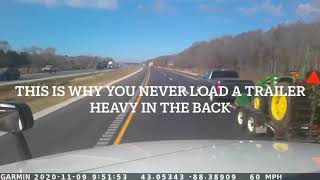 Dashcam Footage - Improperly loaded trailer fishtails