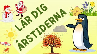 Årstider för Barn | Lär dig Årstiderna - med Pingvinen | Lärande | Seasons in Swedish for Kids 123