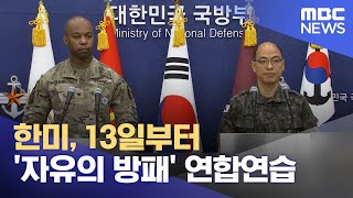 한미, 13일부터 '자유의 방패' 연합연습 (2023.03.03/12MBC뉴스)