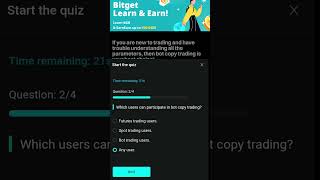 Bitget Quick start guide to bot trading Quiz Answers Learn Earn