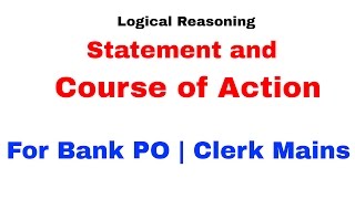 Statement and Course of Action - Logical Reasoning [In Hindi]