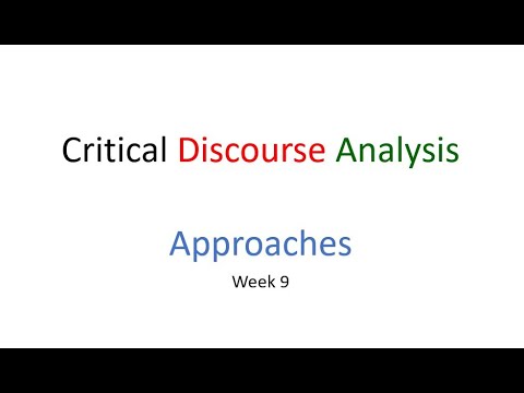 Critical Discourse Analysis: Approaches - YouTube