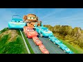 Big & Small Dinoco vs Tow Mater vs McQueen vs Pixar Car vs DOWN OF DEATH - BeamNG.Drive