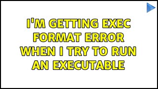 Ubuntu: I'm getting exec format error when I try to run an executable (2 Solutions!!)