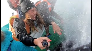 Whale Sneezes On A Woman