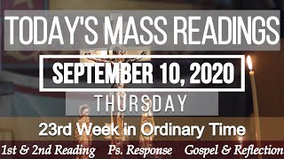 Today's Mass Readings and Gospel Reflection | September 10, 2020 - Thursday (23rd Week in O.T.)