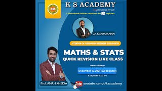 CA Foundation | Statistics| Rapid Revision Session - Dec2021