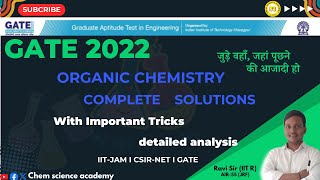 GATE 2022 Chemistry Solution analysis I complete organic  I gate chemistry previous papers solutions