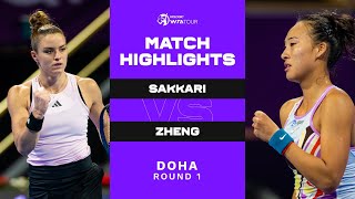 Maria Sakkari vs. Zheng Qinwen | 2023 Doha Round 1 | WTA Match Highlights