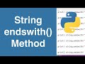 String endswith() Method | Python Tutorial