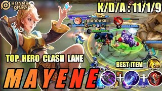 MAYENE QUADRAKILL !!! Honor of Kings (HOK) best hero clash lane best item build | pro player