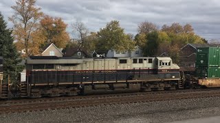 NS 8101 (Central of Georgia HU) trails on intermodal in Chesterton, IN! (10/30/20)