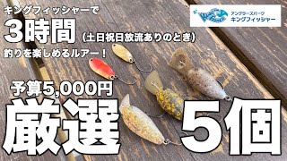 【予算5,000円】キングフィッシャーで３時間トラウト釣りを楽しめるルアーはこれだ！inキングフィッシャー