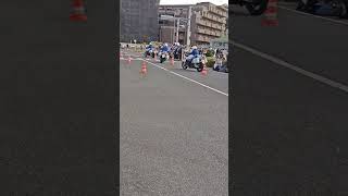 白バイ6台によるデモ走行、神奈川県交通機動隊、鴨居自動車学校🚨👮👮‍♂️