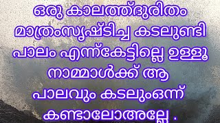 ഒരു കാലത്ത്ദുരിതം മാത്രംസൃഷ്ടിച്ച കടലുണ്ടി പാലം എന്ന്കേട്ടില്ലെ ഉള്ളൂനാമ്മാൾക്ക് ആ പാലവും കടലുംഒന്ന്