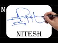 Nitesh name signature design - N signature style - How to signature your name