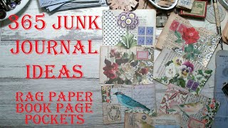 Day 14 of 365 Days of Junk Journal Ideas - How To Make Rag Paper Book Page Pockets Mixed Media Art