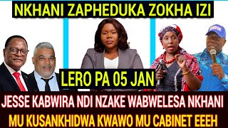 KOMA MWAMVA? AKUTITU JESSE KABWIRA NDI NZAKE ABWELESA NKHANI  MU KUSANKHIDWA KWAWO MU CABINET EEEH