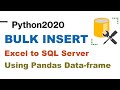 Python Bulk Insert Data From excel to sql server  | Dataframe to SQL Table  | Sqlalchemy Engine