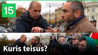 Tylos eisenoje kilo karšta diskusija tarp Izraelio ir Palestinos palaikytojų: kurie teisūs?