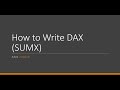 DAX Topics: SUMX()