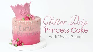 Little Princess Buttercream Crown Cake with Glitter Drip