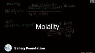 Molality, Chemistry Lecture | Sabaq.pk