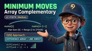 LeetCode 1674: Minimum Moves to Make Array Complementary | Difference Array (Sweep Line)