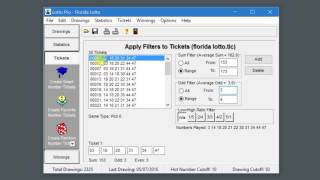 Lotto Pro Tutorial # 3 - Applying Filters to Your Lottery Tickets