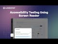 How to perform Accessibility Testing Using Screen Reader | TestMu AI
