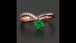 Emerald Ring in 14k Rose Gold