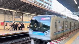 東京メトロ東西線05系.快速（東葉高速線直通）＆東葉高速線2000系.通勤快速（東西線直通）行徳駅高速すれ違い通過‼️#train #高速通過 #すれ違い