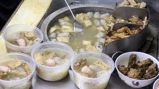 Yong Tau Fu with Fish, Prawn, Squid and Pork Filling. Singapore Street Food