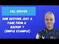 How restore a PAGE from a BACKUP in SQL ? | SQL Server