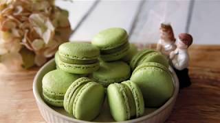 녹차 마카롱 만들기, matcha macarons recipe, 抹茶マカロン/젠엔콩