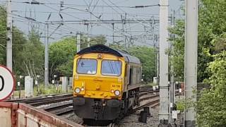 (HD) GBRF 66738 'Huddersfield Town' departs Wigan North Western on 0E66 10/6/2016